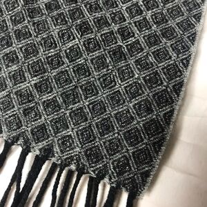 Nordstrom: Mens shop Black and Gray Patterned Scarf Wool